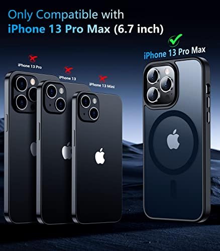 Red2fire שודרג למארז ה- iPhone 13 Pro Max, עם 2 חבילות [מסך מזכוכית מזג] Protecto] [הגנה על ירידה בדרגה צבאית] [תואם למגספה] רזה שקוף